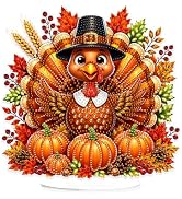 Eiflow Thanksgiving Diamond Art Tabletop Kit for Adults, DIY Desktop Fall Diamond Art Painting wi...