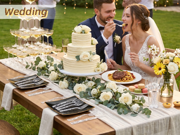 heavy duty disposable gold cutlery for wedding