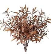 6Pcs Faux Olive Branches for Vases,23.6'' Tall Faux Fall Stems for Vases,Brown Artificial Olive T...
