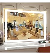 ROLOVE Vanity Mirror with Lights, 32" x 22" Large Lighted Vanity Mirror with Dimmable 3 Modes, LE...