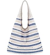 Sightor Crochet Tote Bag, Mesh Beach Bag Knit Summer Hobo Bag Vacation Boho Tote Bag for Women