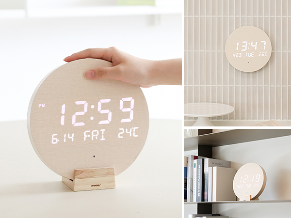 woodmoon wireless mini led digital wall clock desk clock cordless led clock