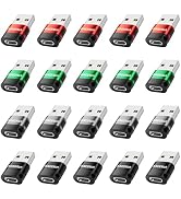 AiNEERich USB to Type C Adapter 20 Pack,USBC Female to USBA Male,USB Adapters,Type-C Converter Ad...