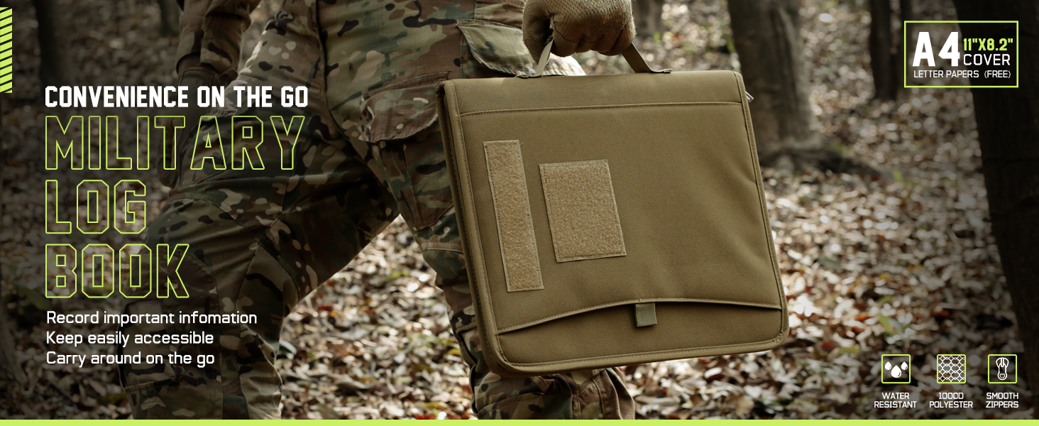 LIVANS Tactical Notebook Padfolio Ring Binders