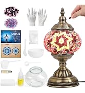 BOHMR DIY Turkish Mosaic Lamp Kit, Stained Glass Table Lamp Making Kit- Easy and Fun, No Experien...