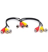 ELNONE AV Cable Splitter, 3 RCA Male Jack to 6 RCA Female Plug Audio Video Splitter Extension Ada...