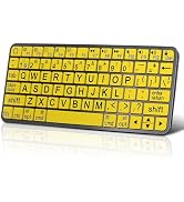 HXMJ-Large Print Bluetooth Keyboard Ultra Slim Rechagarble,Compatible with iPad,iPhone,iPod,MacBo...