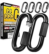 PAMAZY 6PCS 3” Heavy Duty Chain Quick Links, 1600 LBS Weight Capacity, Durable, Anti-Rust, High S...