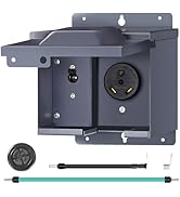 WILAWELS 30 Amp RV Power Outlet Box with Breaker, 125V NEMA TT-30R RV Outlet, Weatherproof RV Rec...