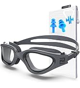 ZABERT W1 Adult Swim Goggles for Men Women Youth Anti-fog UV400 Protection with Nose Clip & Earplugs