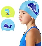 Vorshape Swim Cap Kids (2 Pack), Durable Waterproof Swimming Cap for Girls Boys Teens Toddler Age...