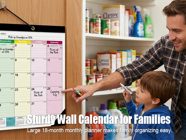 Sturdy Wall Calendar for Families
