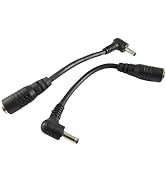 UpperFu (2 Pack 4.33inch) DC Power 3.5mm x 1.35mm Male Plug 90 Degree Right Angle to Female Jack ...