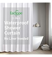 eachope Waterproof Fabric Shower Curtain,No Liner Needed,TPU Laminated Polyester Shower Curtain,C...