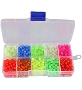 Facikono Fishing Beads Assorted Set, 1000pcs 5mm Round Float Glow Fishing Rig Beads Fishing Lure ...