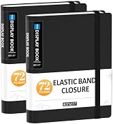 Sooez 2 Pack 72 Pocket Binder with Plastic Sleeves & Elastic Band, Large Capacity 8.5x11 Presenta...