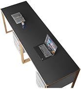 Vyaaa 78.7"x23.6" PU Leather Large Desk Mat (Black) - XXL Extended Mouse pad, Office Desk Protect...