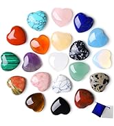 NUKAYAI 20PCS Crystals and Healing Stones Hearts Heart Gemstone Gem Natural Crystal Tiny Trinkets...