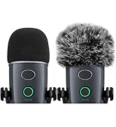 Mic Windscreen Cover Pop Filter Compatible with Blue Yeti Nano,ChromLives Furry Windscreen Cover ...