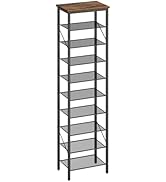 MAHANCRIS 10-Tier Narrow Shoe Rack, Vertical Shoe Storage Organizer, for 12-24 Pairs, Shoe Shelf ...