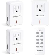 Syantek Remote Control Outlet Wireless Light Switch for Household Appliances, Expandable Remote L...