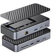 ORICO 9-in-1 USB C Hub with M.2 NVMe SSD Enclosure 10Gbps, Tool Free Hub Docking Station Adapter ...