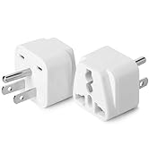 Bates- Universal to American Outlet Plug Adapter, 2 Pack, Canada Universal Travel Plug Adapter, 2...