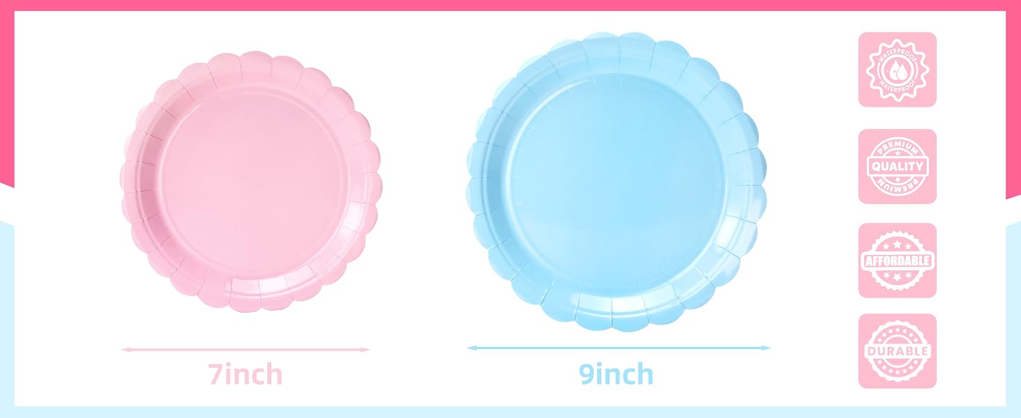 7 9 inch dessert dinner disposable paper plates red yellow green white black pink blue