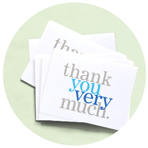 thank you very much, stationery