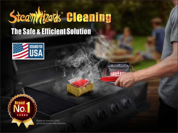 GRILLART Steamwizards grill brush safe bristle free
