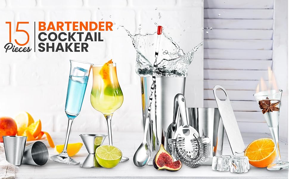 Mixology;Bartender Cocktail Shaker;Cocktail Shaker Set;Stainless Steel;Cocktail Bar Set Mix;Mixing