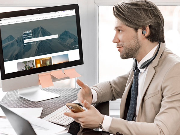 YOSDOM Around the Neck Bluetooth Headphones with 24 Hours of Non-stop Playback