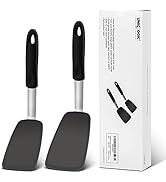 Unicook Flexible Silicone Spatula Turner 2 Pack, 600°F Heat Resistant Spatula for Nonstick Cookwa...