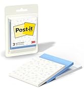 Post-it Polished Patterns Sticky Notes, Blue Cottage Design Featuring 1 Floral Pattern, 1 Washed ...