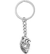Enyolidimk Silver Anatomical Hearts Keychain Brain Organ Pendant Keychain 3D Neurologist For Key ...