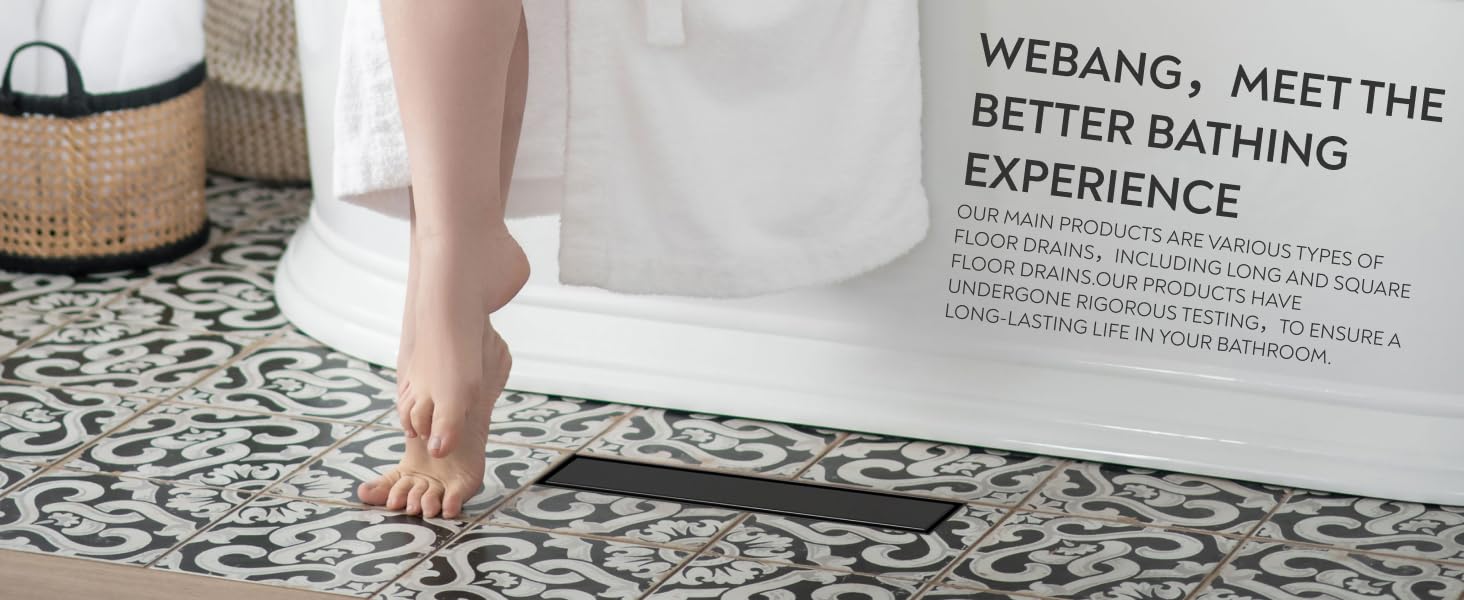 black linear shower drain