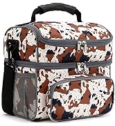 FlowFly Double Layer Cooler Insulated Lunch Bag Adult Lunch Box Large Tote Bag for Men, Women, Wi...