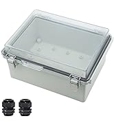 Zulkit Junction Box ABS Plastic Dustproof Waterproof IP67 Electrical Boxes Hinged Shell Outdoor U...