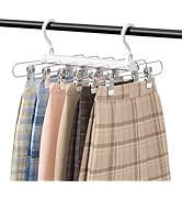 TAILI Skirt Hangers Space Saving, Pants Hangers with Clips, 6 Tiers Non-Slip Space Saving, Women ...