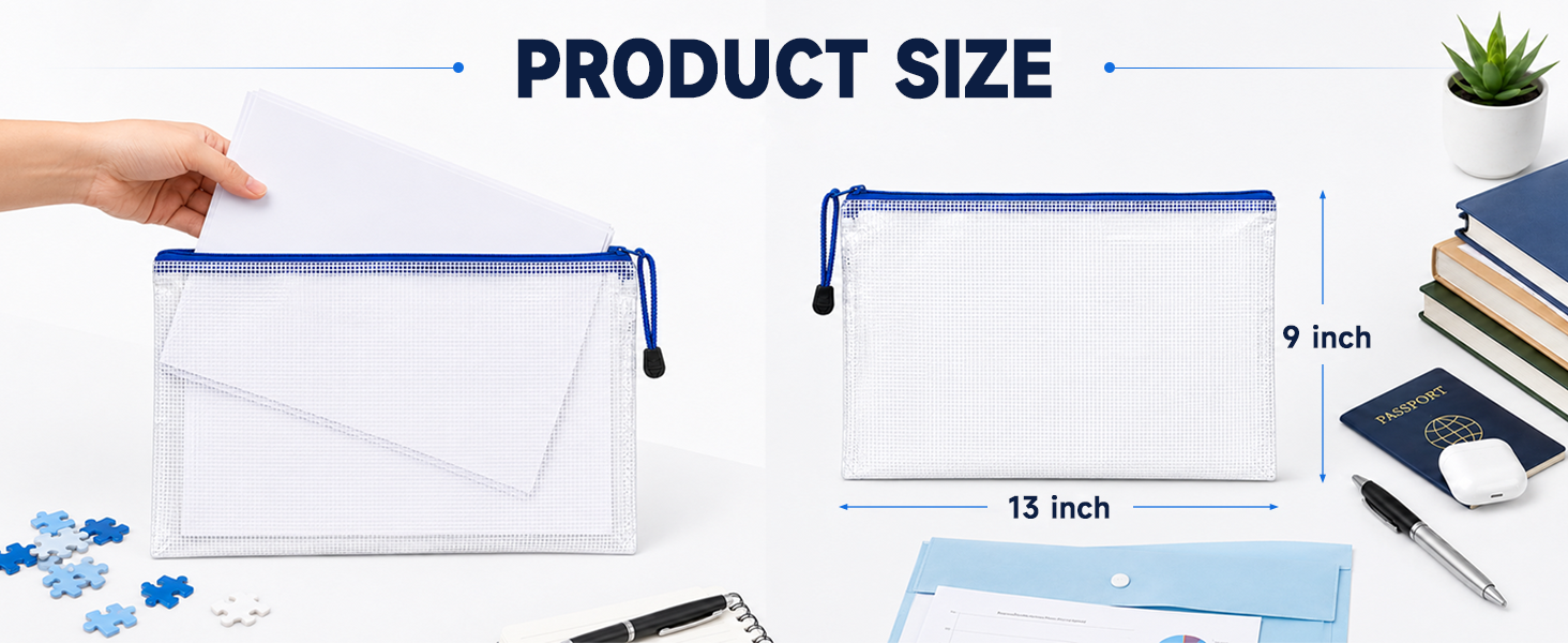 Mesh Zipper Pouch Size 13x9 inch