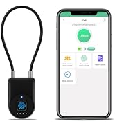 Dhiedas Fingerprint Cable Lock, 3.6'' Long Shackle Fingerprint Lock with Bluetooth APP, Smart Key...