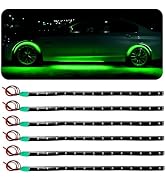 Wevdn 6 PCS 15 LED Strip Underbody Light, DC 12V 1Ft Flexible Underglow Car LED Light Strip with ...