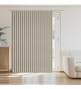 AJAZZ 100% Blackout Accordion Door Curtain 98"x84" Cream White - Magnetic Folding Room Divider, N...
