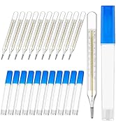 MAGICLULU 12Pcs Glass Oral Temperature for Adults Precise Measurement Fast Reading for Elderly Fa...