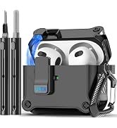 Pohgelan Compatible with AirPods 3rd Generation Case Cover with Cleaner kit,Secure Lock Clip Prot...