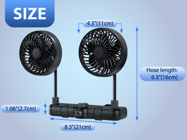 3000mAh Rechargeable Car Fan, A perfect car accessory for long drives in hot summer