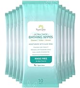 Ultra Thick Body Wipes for Adults Bathing (12 Pack) – 120 XL Shower Wipes Bath Wipes – Rinse Free...