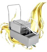 55 L /14.5 Gal Fryer Filter Machine 550W Stainless Steel Commercial Mobile Oil Filtration System,...