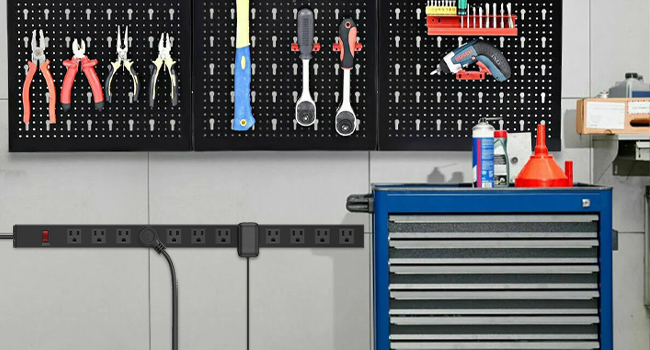 power strip long wall mount