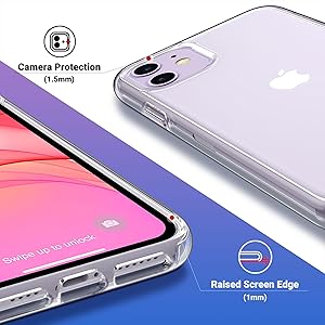 iPhone 11 case clear for girls women heavy duty protection screen camera protection